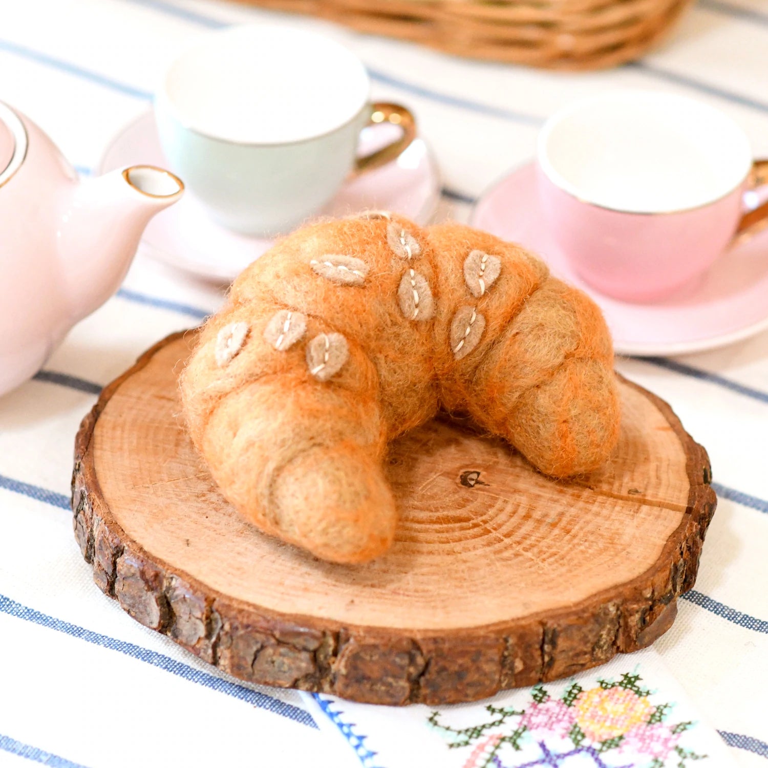 Tara Treasures Felt Almond Croissant
