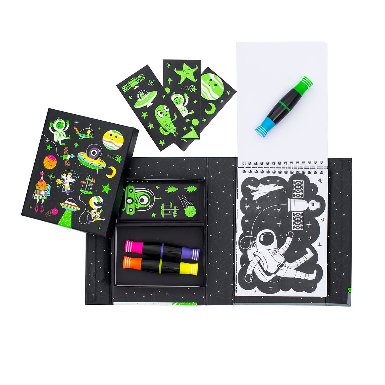 Tiger Tribe Neon Colouring Set - Outer Space