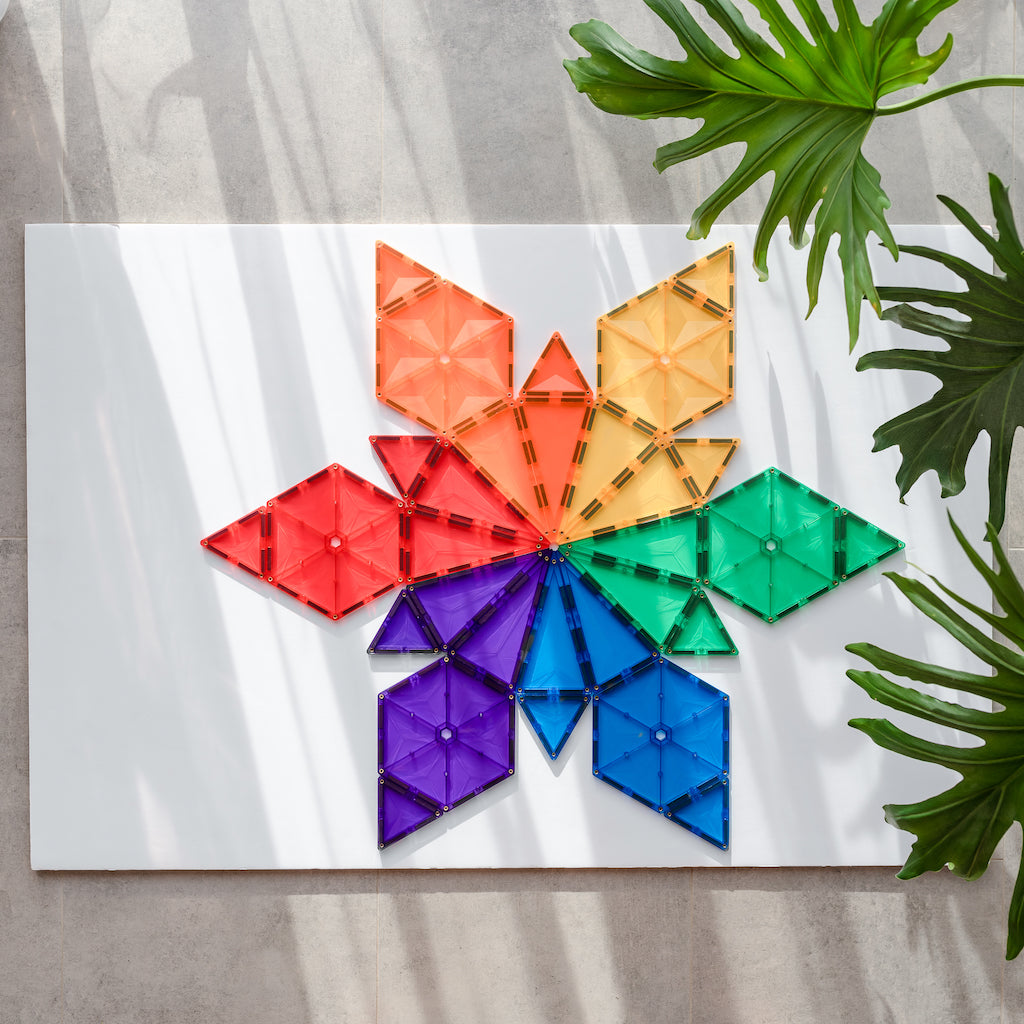 Connetix Magnetic Tiles Rainbow Geometry Pack 30 pc