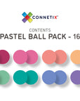 Connetix Magnetic Tiles Pastel Replacement Ball Pack 16 pc