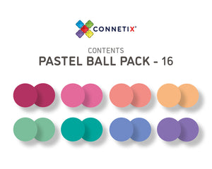 Connetix Magnetic Tiles Pastel Replacement Ball Pack 16 pc