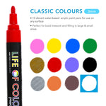 Load image into Gallery viewer, Life of Colours Classic Colours 3mm Medium Tip Acrylic Paint Pens - Set of 12
