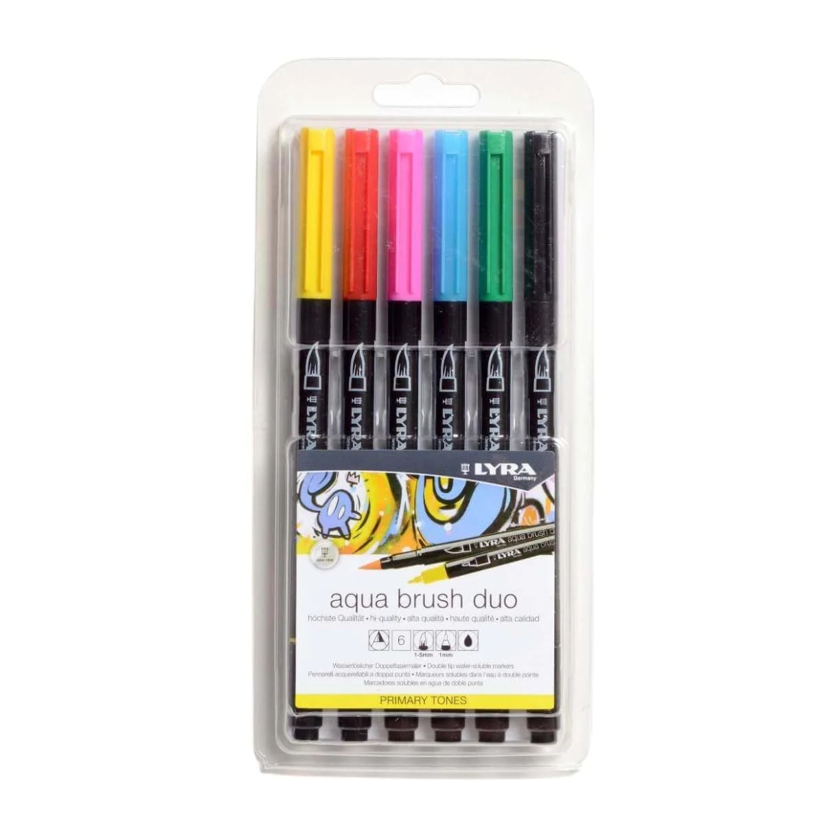 Lyra Aqua Brush Duo Pack of 6 Primary colours