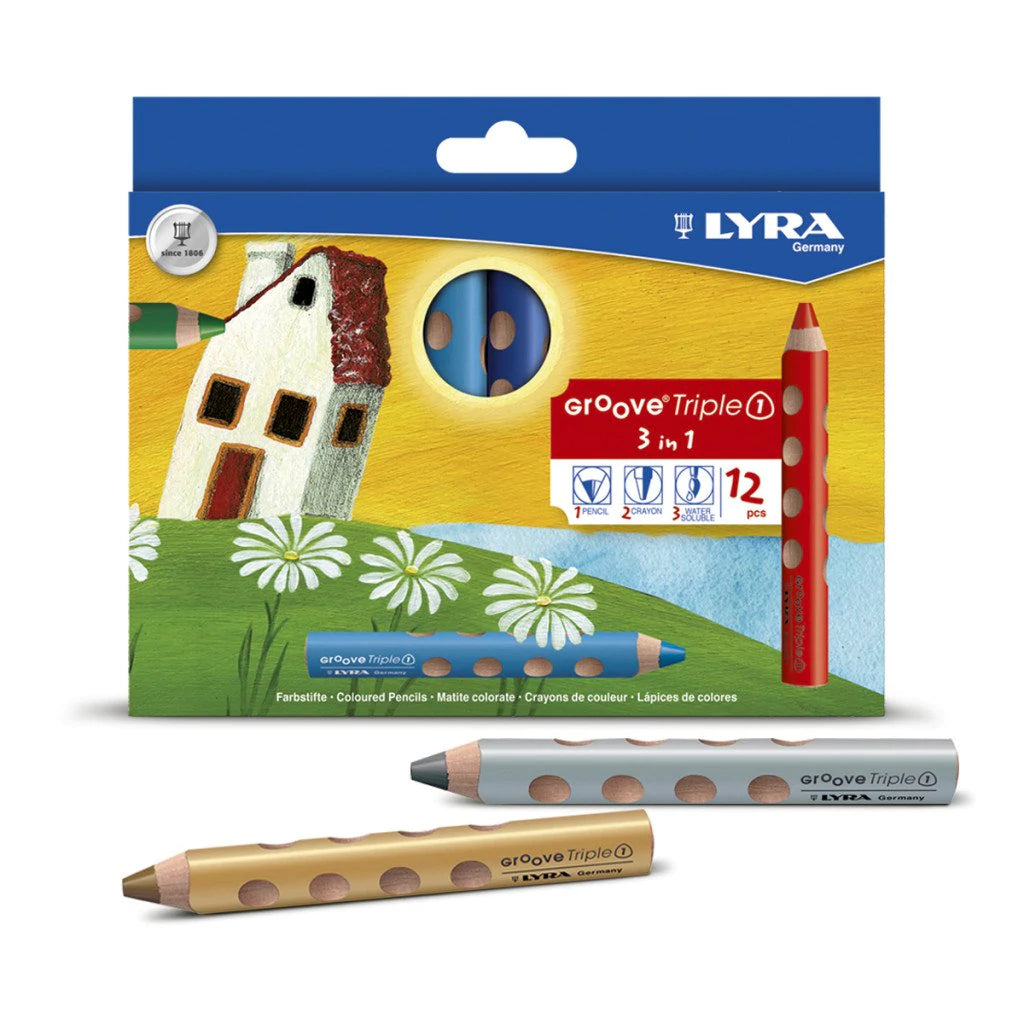Lyra Groove Triple One Colour Pencil Watercolour Wax Crayon