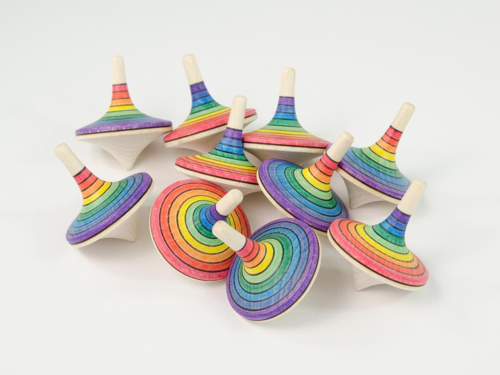 Mader Large Rallye Spinning Top Rainbow